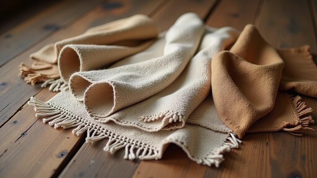 Close-up of different rug materials and textures including wool, cotton, synthetic blends, and natural fibers