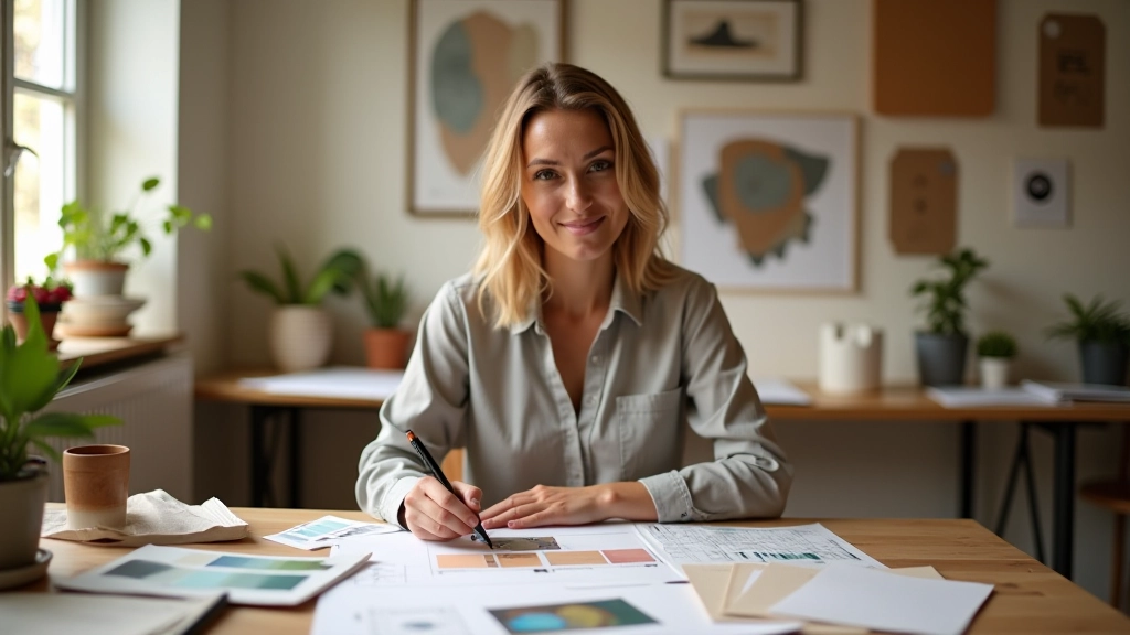 Designer workspace showing interior planning and design process