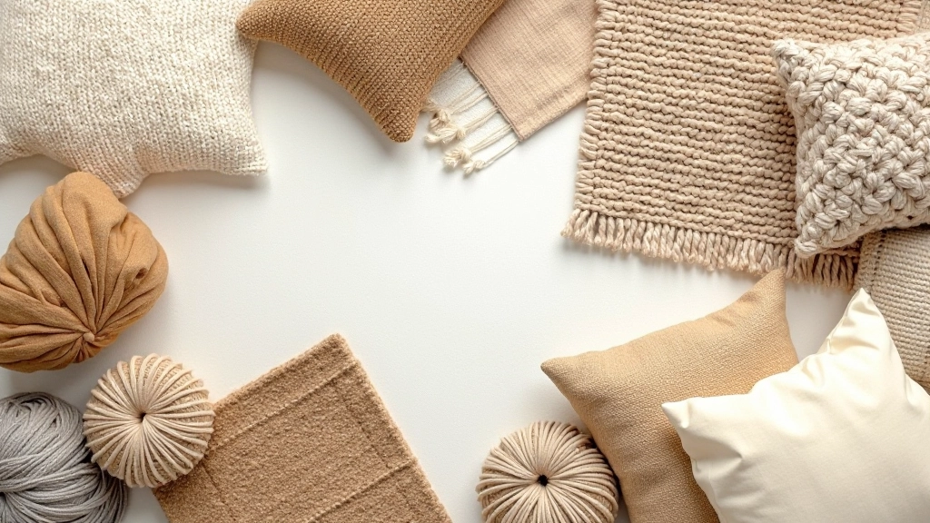 Collection of different textured rugs and fabric samples showing natural fibers and patterns